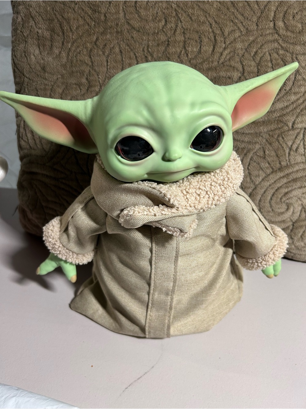 Source Unknown Green Alien Doll with Tan Coat